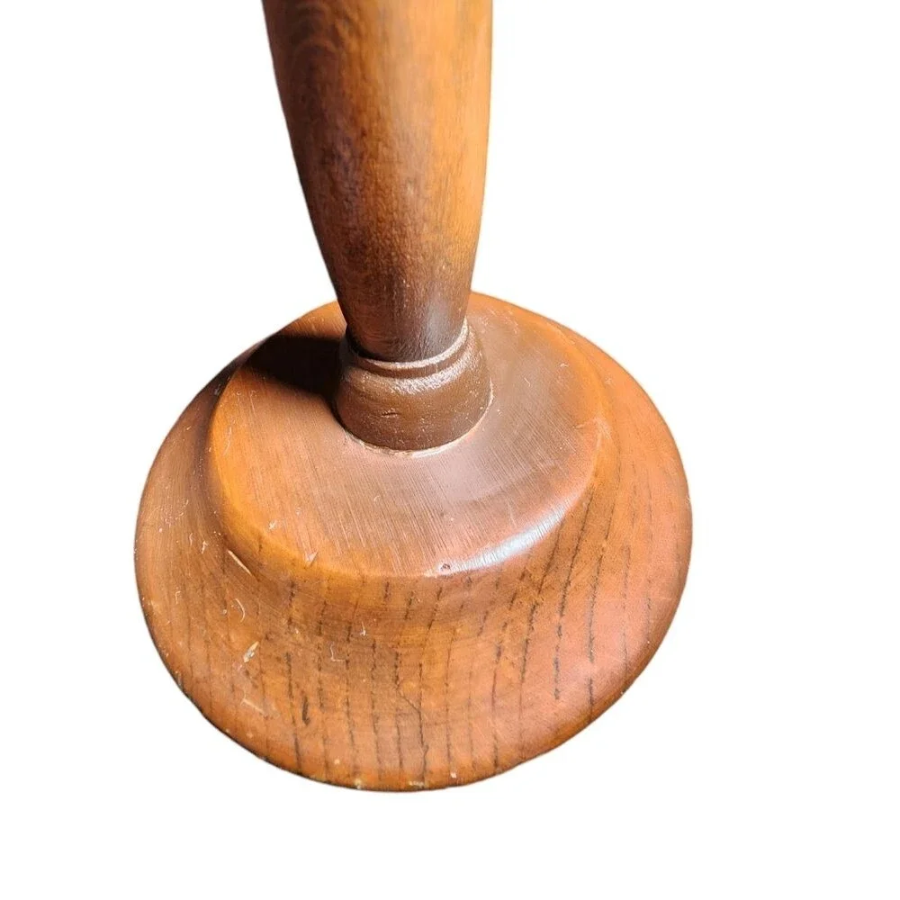 Vintage Handmade Wooden Votive Size Candle Holder Candlestick 11.75